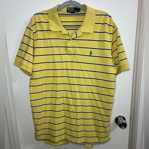 Polo by Ralph Lauren Yellow Polo with Navy Stripes